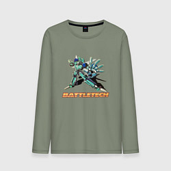 Лонгслив хлопковый мужской Battletech Comics, цвет: авокадо