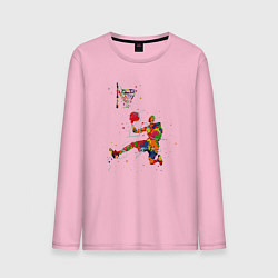 Лонгслив хлопковый мужской Dream Basket, цвет: светло-розовый