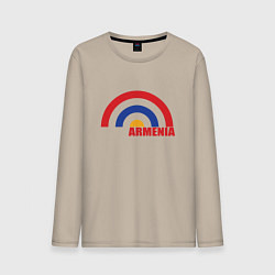 Лонгслив хлопковый мужской Армения Armenia цвета миндальный — фото 1