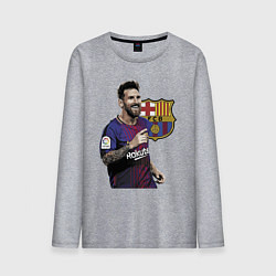 Лонгслив хлопковый мужской Lionel Messi Barcelona Argentina, цвет: меланж