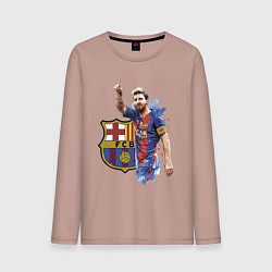 Лонгслив хлопковый мужской Lionel Messi Barcelona Argentina!, цвет: пыльно-розовый