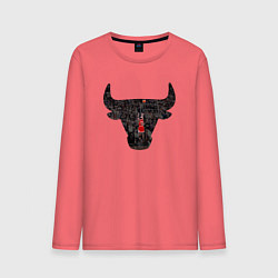 Лонгслив хлопковый мужской Bulls - Jordan, цвет: коралловый