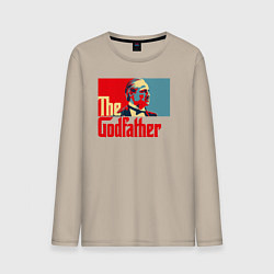Лонгслив хлопковый мужской Godfather logo, цвет: миндальный