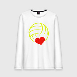 Лонгслив хлопковый мужской Volleyball Heart, цвет: белый