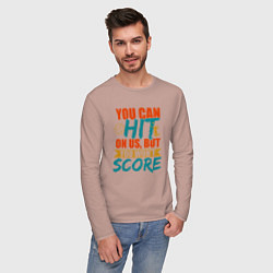 Лонгслив хлопковый мужской Hit The Score, цвет: пыльно-розовый — фото 2