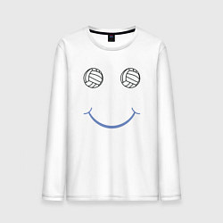 Лонгслив хлопковый мужской Volleyball Smile, цвет: белый