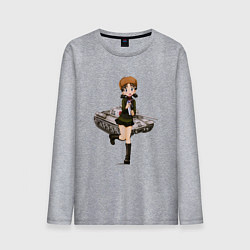 Лонгслив хлопковый мужской ТАНКИСТКА, цвет: меланж