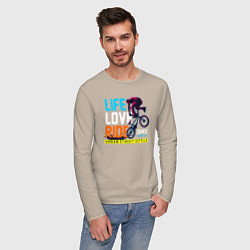 Лонгслив хлопковый мужской BMX Freestyle, цвет: миндальный — фото 2