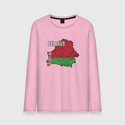 Лонгслив хлопковый мужской Belarus Map цвета светло-розовый — фото 1