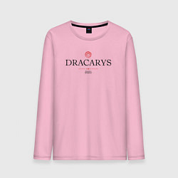 Лонгслив хлопковый мужской Dracarys GoT цвета светло-розовый — фото 1