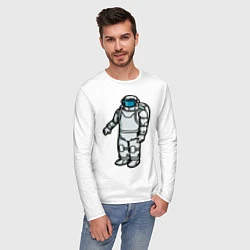Лонгслив хлопковый мужской Космонавт, цвет: белый — фото 2