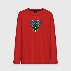 Лонгслив хлопковый мужской Milwaukee Bucks лого, цвет: красный