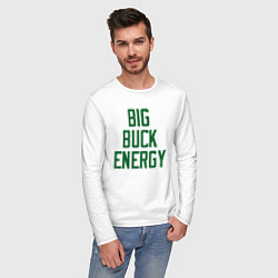 Лонгслив хлопковый мужской Big Buck Energy, цвет: белый — фото 2