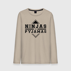 Лонгслив хлопковый мужской Ninjas In Pyjamas, цвет: миндальный