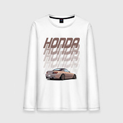 Лонгслив хлопковый мужской Honda S2000, цвет: белый