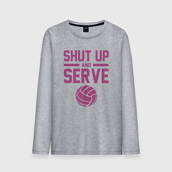 Лонгслив хлопковый мужской Shut Up And Serve, цвет: меланж