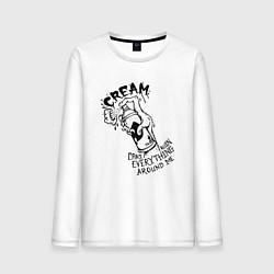 Лонгслив хлопковый мужской Graffiti Cream, цвет: белый