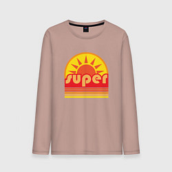 Лонгслив хлопковый мужской Super Sun, цвет: пыльно-розовый