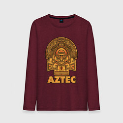 Лонгслив хлопковый мужской Aztec Ацтеки, цвет: меланж-бордовый