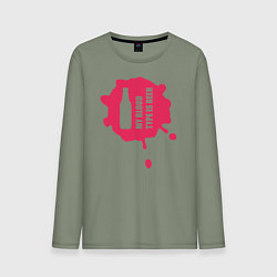 Лонгслив хлопковый мужской Надпись Пиво моя группа крови, цвет: авокадо