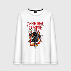 Лонгслив хлопковый мужской Cannibal Corpse Труп Каннибала Z, цвет: белый