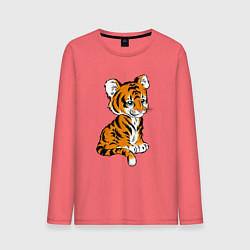 Лонгслив хлопковый мужской Little Tiger, цвет: коралловый