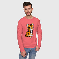 Лонгслив хлопковый мужской Little Tiger, цвет: коралловый — фото 2