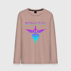 Мужской лонгслив BON JOVI NEON LOGO HEART