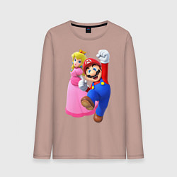 Лонгслив хлопковый мужской Mario Princess, цвет: пыльно-розовый