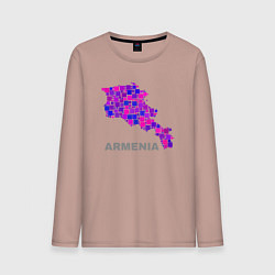 Лонгслив хлопковый мужской Армения Armenia, цвет: пыльно-розовый