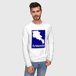 Лонгслив хлопковый мужской Армения Armenia, цвет: белый — фото 2