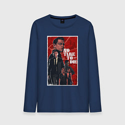 Лонгслив хлопковый мужской Не Время Умирать 007 плакат, цвет: тёмно-синий