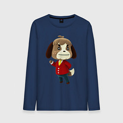 Лонгслив хлопковый мужской Animal Digby, цвет: тёмно-синий