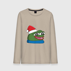 Мужской лонгслив Pepe, pepe happy, Пепе хеппи, pepe happy new year