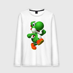 Лонгслив хлопковый мужской 3d Yoshi, цвет: белый