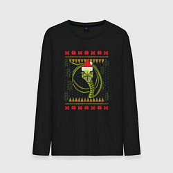 Мужской лонгслив Рождественский свитер Скептическая змея