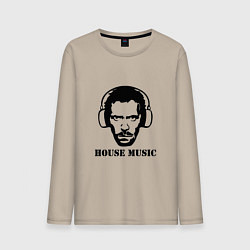 Лонгслив хлопковый мужской Dr House music, цвет: миндальный