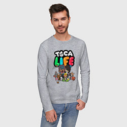 Лонгслив хлопковый мужской Toca Life, цвет: меланж — фото 2