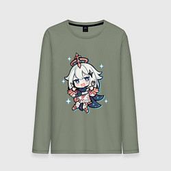 Лонгслив хлопковый мужской Paimon тян, цвет: авокадо