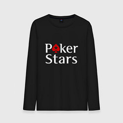 Лонгслив хлопковый мужской PokerStars логотип, цвет: черный
