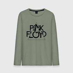 Лонгслив хлопковый мужской PINK FLOYD LOGO ПИНК ФЛОЙД, цвет: авокадо