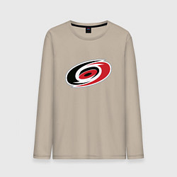 Лонгслив хлопковый мужской Каролина Харрикейнз логотип, цвет: миндальный