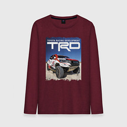 Лонгслив хлопковый мужской Toyota Racing Development, desert, цвет: меланж-бордовый