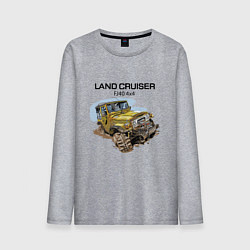 Лонгслив хлопковый мужской Toyota Land Cruiser FJ 40 4X4, цвет: меланж