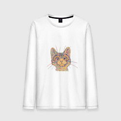 Мужской лонгслив A 018 Цветной кот