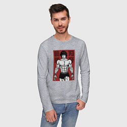 Лонгслив хлопковый мужской Эстетика Баки, цвет: меланж — фото 2