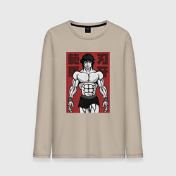 Лонгслив хлопковый мужской Эстетика Баки, цвет: миндальный