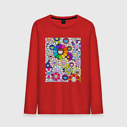 Лонгслив хлопковый мужской Field of Flowers Мураками, цвет: красный