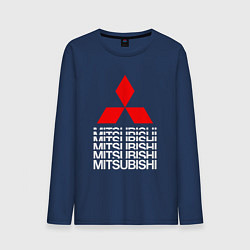 Лонгслив хлопковый мужской MITSUBISHI МИЦУБИСИ МИТСУБИСИ МИЦУБИШИ LOGO STYLE, цвет: тёмно-синий