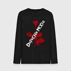 Лонгслив хлопковый мужской Depeche Mode красная роза, цвет: черный